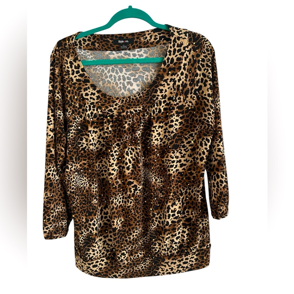 Style & Co Leopard Print Women's size extra large XL Top